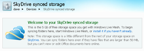 Skydrive-almacenamiento sincronizado