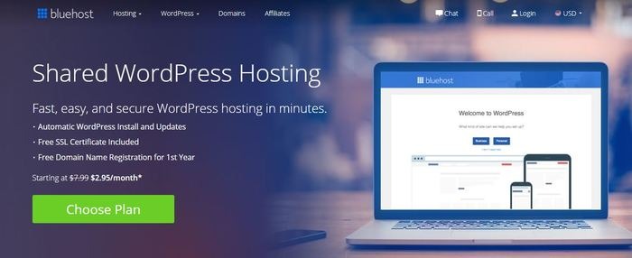 El mejor alojamiento de WordPress Bluehost