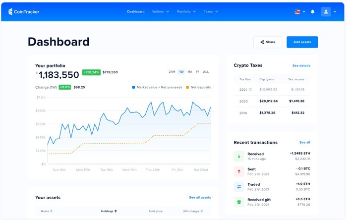 Rastree los precios de las criptomonedas Android Cointracker