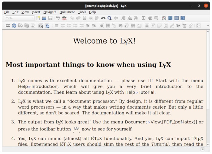 Editores Latex Linux 06 Lyx