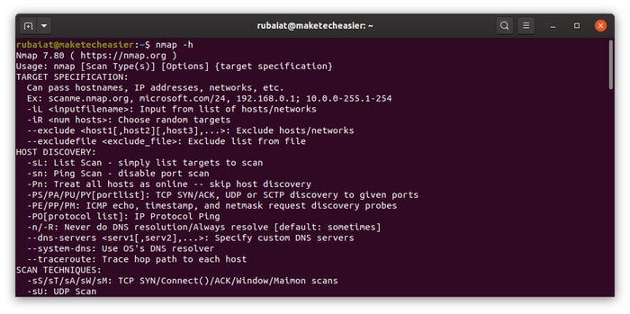 Escáner de puertos Linux Nmap