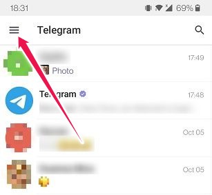 Arreglar Telegram no guardar fotos Menú de hamburguesas