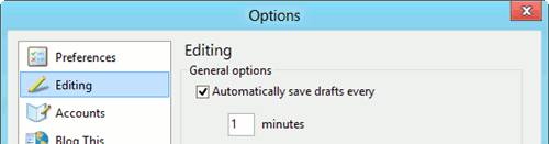 auto saving drafts in WLW