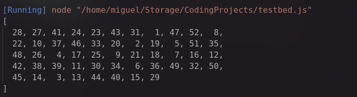 Matriz aleatoria de Javascript