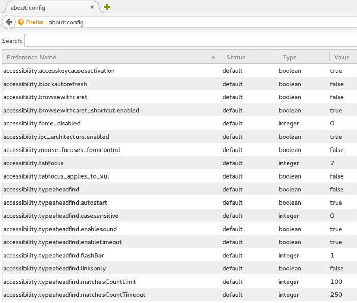 Haga clic en el cuadro de búsqueda e ingrese: network.http.pipelining