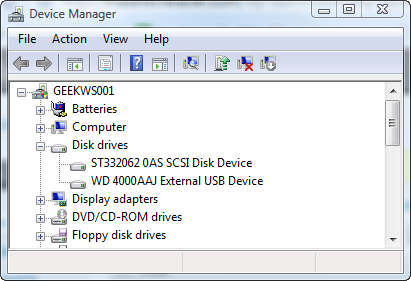 administrador de dispositivos de unidad usb