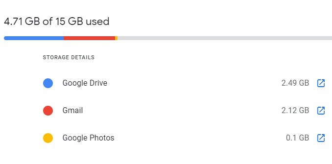 Google One Detalles de almacenamiento de Google 1