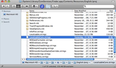 LocalizableCore.strings se encuentra en el contenido del paquete Finder.app.