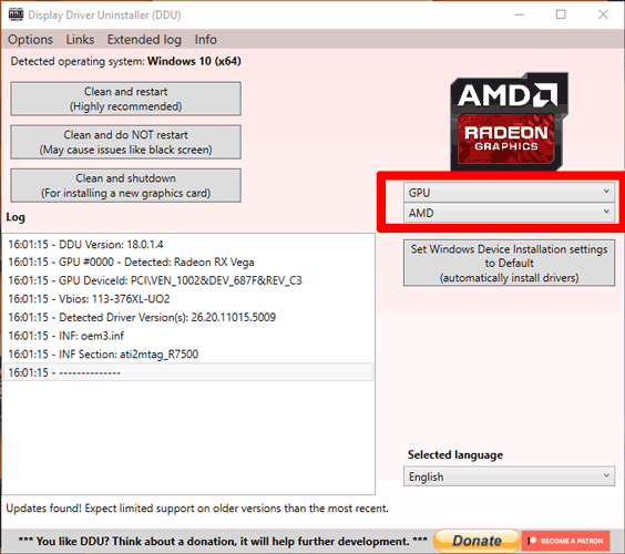 Actualizar controladores de gráficos AMD Ddu