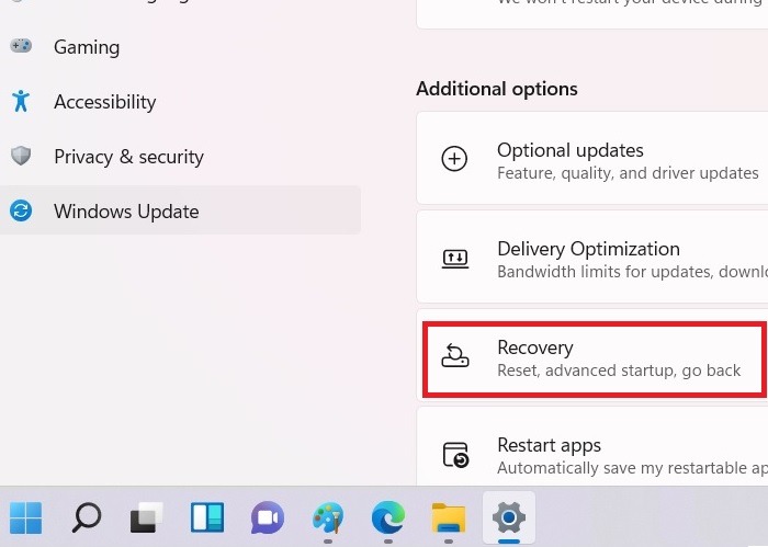 Opción de recuperación de Windows11 Revertir Windows10