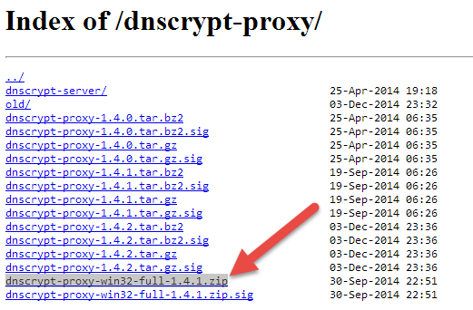 Windows-dnscrypt-enlace de descarga