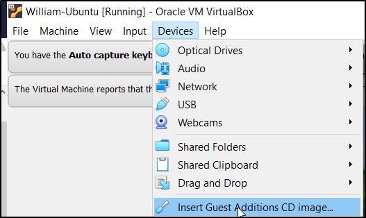 Imagen de adiciones de invitados de Virtualbox Share Devices