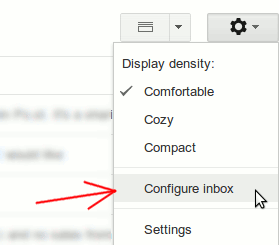 Configuración de Gmail Configurar bandeja de entrada