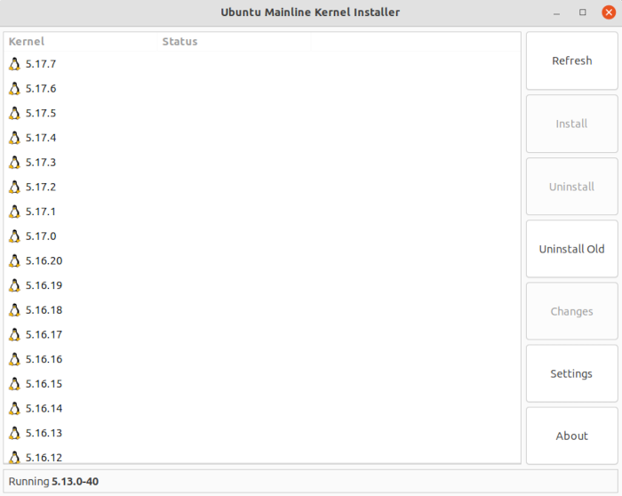 Línea principal del kernel del kernel personalizado de Ubuntu