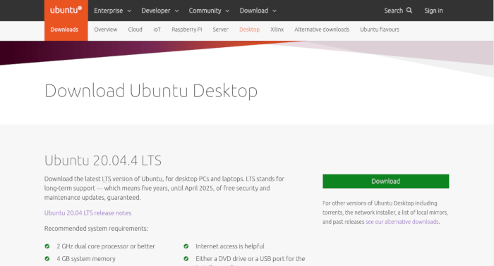 Construir Linux PC 06 Sitio web de Ubuntu