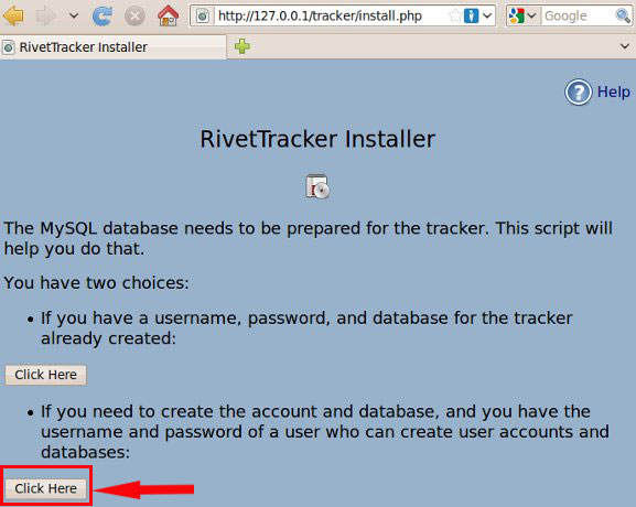 instalación de rivettracker