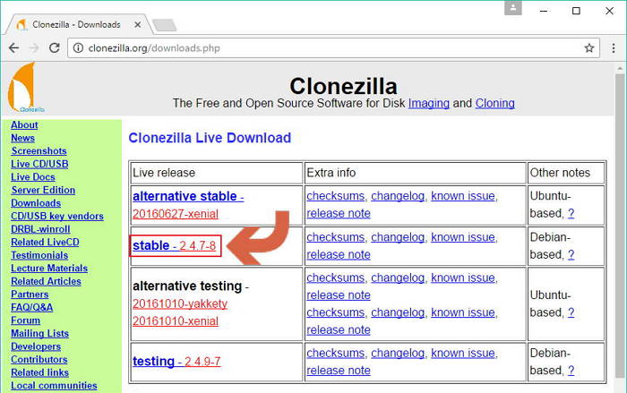 pagina-de-descarga-de-clonezilla