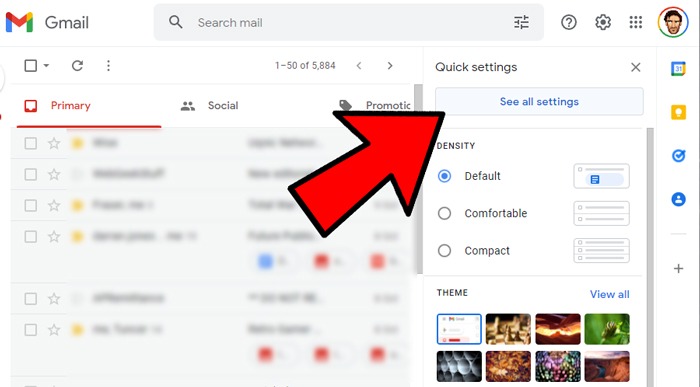 Crear aplicación de escritorio de Gmail Ver todas las configuraciones