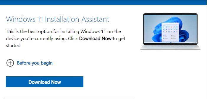 Asistente de instalación de instalación de Windows11 Descargar