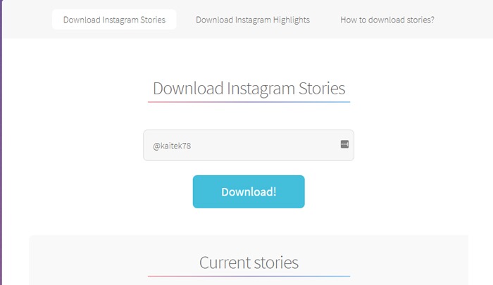 Descargar el sitio web de Historias de Instagram