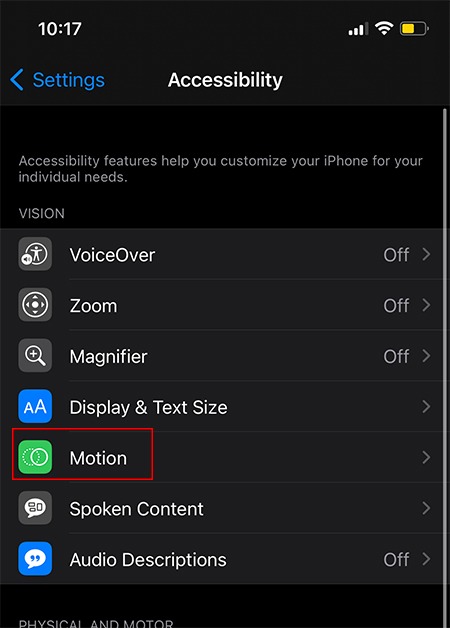 Imessage Motion Accesibilidad Motion