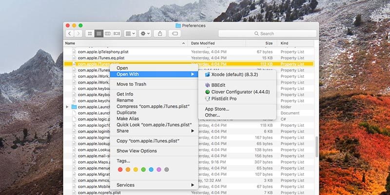 Cómo editar el menú contextual en macOS