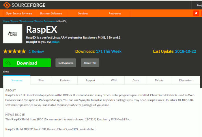 Descargar RaspEX