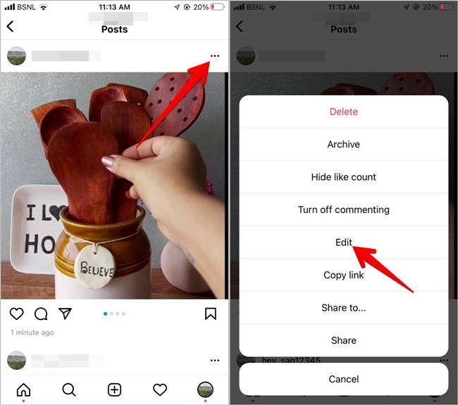 Instagram Eliminar Foto Editar