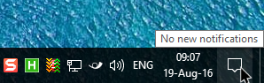 horas tranquilas win10 haga clic en el icono de notificaciones