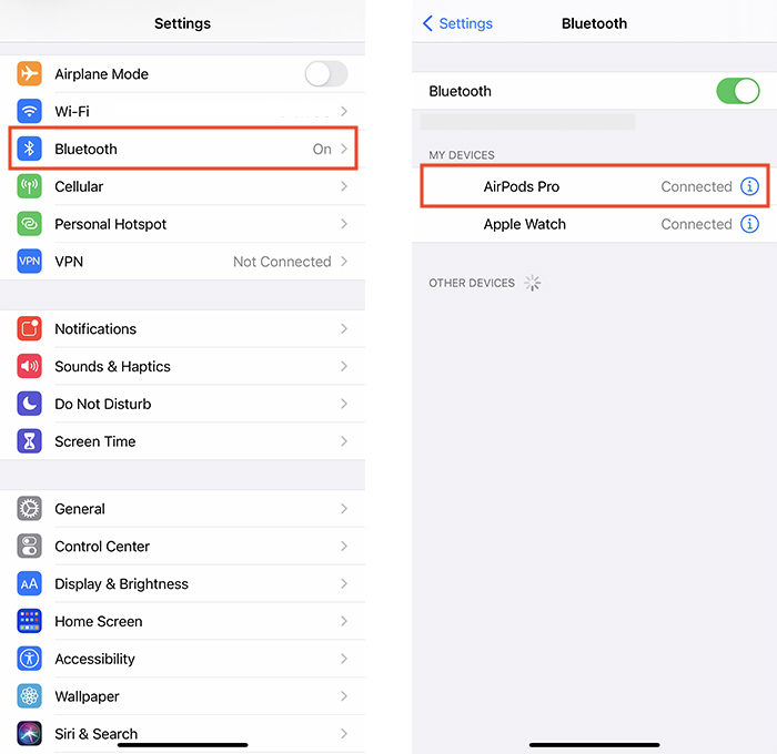 Airpods Cambio automático de configuración de Bluetooth Ios