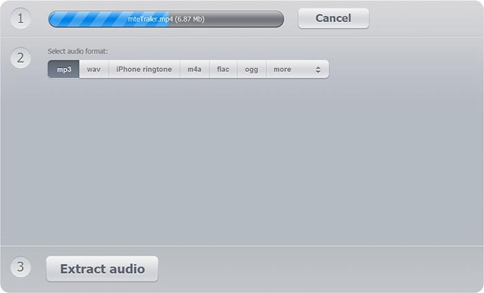 Extraer audio de video Extractor de audio Subir archivo