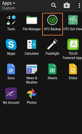 Aplicación de copia de seguridad HTC