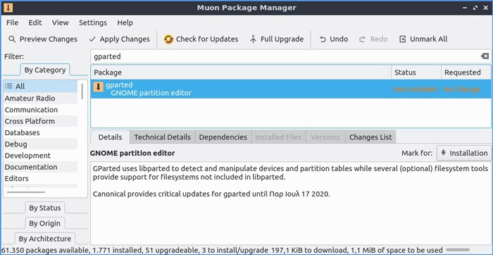 Instalación de formato Ntfs de Linux Gparted