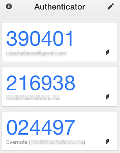 La aplicación Google Authenticator para iOS.