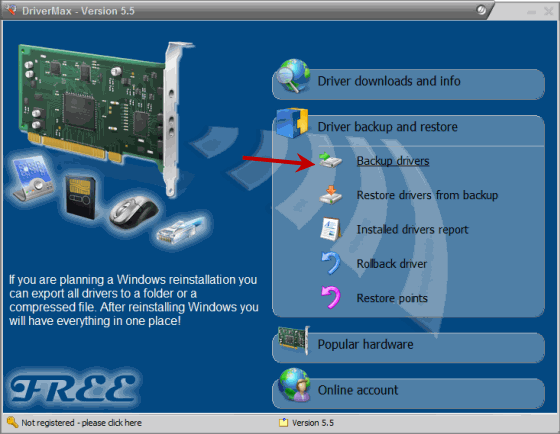 Copia de seguridad de los controladores de Windows instalados con Drivermax