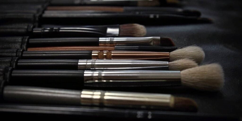 A set of makeup brushes.