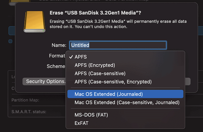 Formatear una unidad USB usando la Utilidad de Discos.