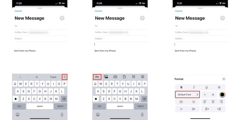 Instale la aplicación de correo New Fonts Ios13