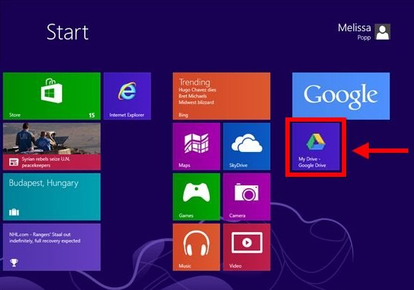 Integre Google Apps a Windows8-app-on-start-screen