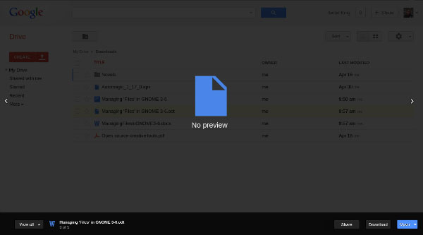 Navegador ODT Google Drive