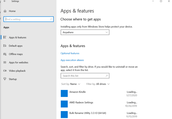 Mover la ventana de configuración de aplicaciones de programas de Windows