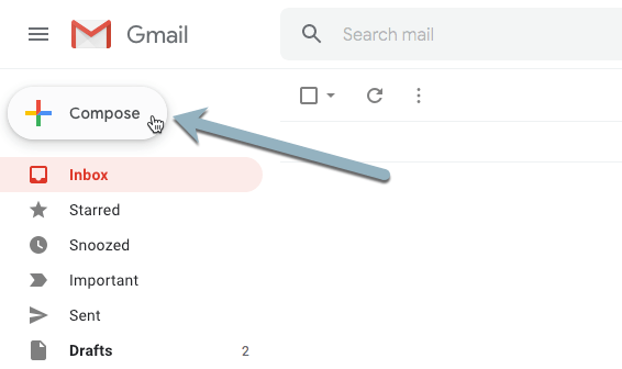 Programar botón de redacción de correo electrónico de Gmail