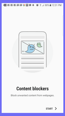 Samsung-navegador-bloqueadores de contenido