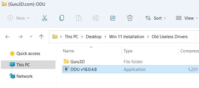 Eliminar controladores antiguos Windows11 Ddu extraído