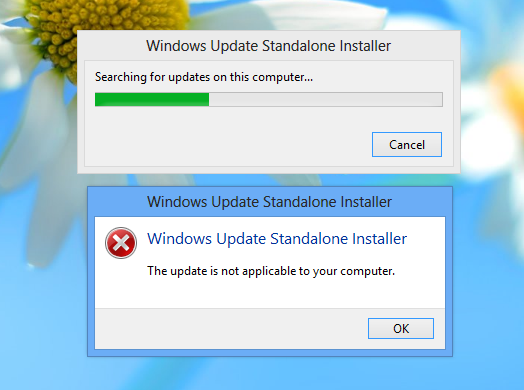 Mensaje de error de actualización de Windows 8.1
