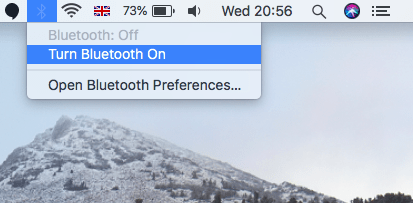 Vuelva a verificar que Bluetooth esté habilitado en su Mac.