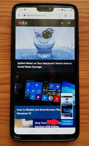 Cómo desplazar la captura de pantalla One Plus Extended Capture