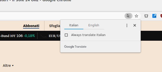 Ventana emergente de traducción de Chrome Desktop