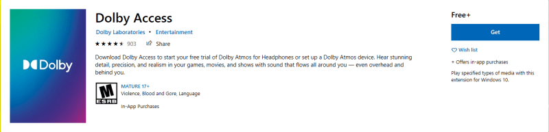 Aplicación Dolby Atmos Get Da