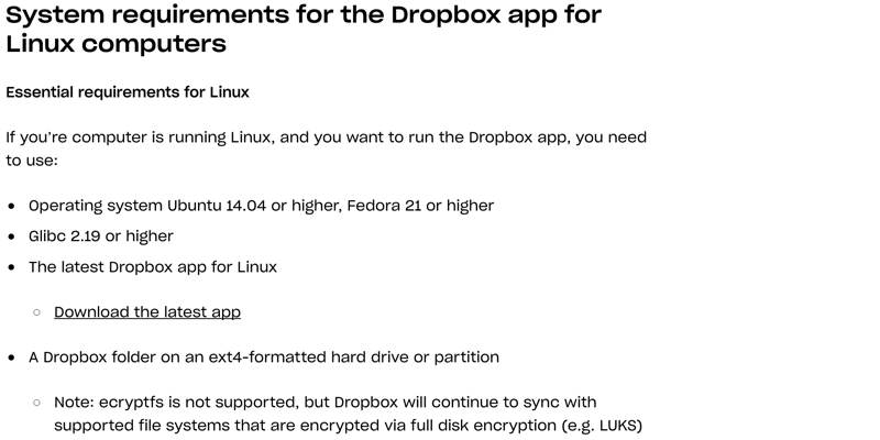 dropbox-non-ext4-filesystem-system-requisitos